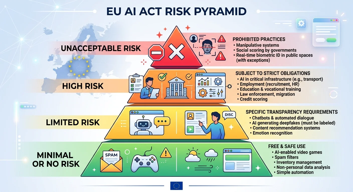 EU AI Act risk classification pyramid diagram