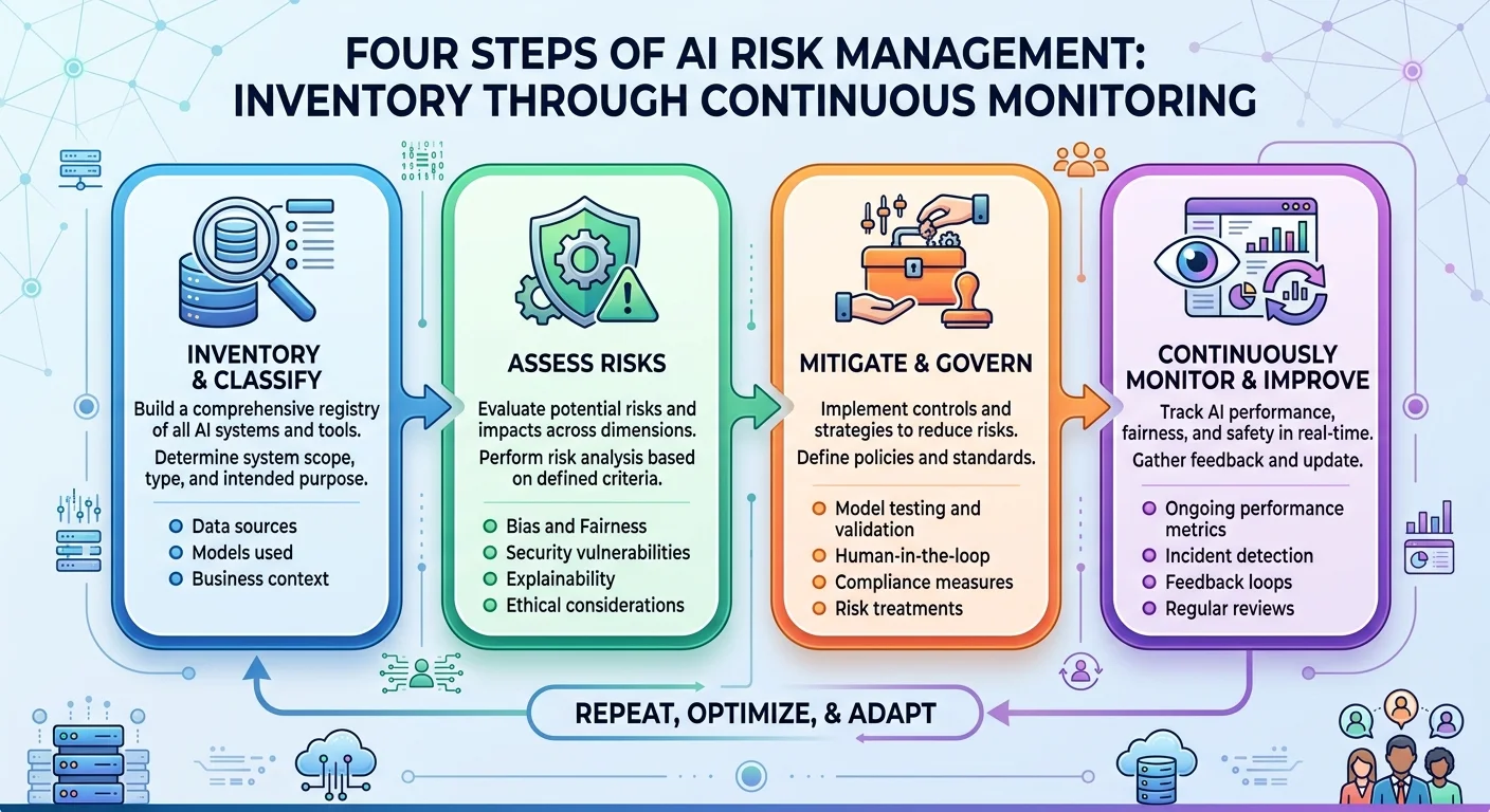 AI risk management framework four-step process diagram